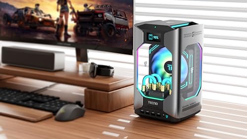 PC Gaming Mini - MEGAMINI G01, Intel® Core™ Intel i9-13900H, 32GB RAM, 1 TB SSD, GeForce RTX™ 4060 Desktop 140w, Windows 11 Home, Watercooled, Gris Oscuro