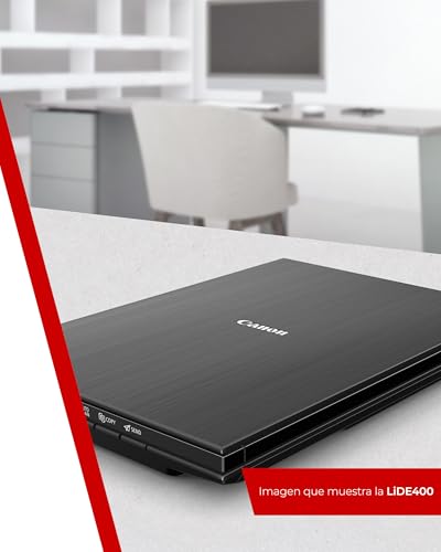 Canon CanoScan LiDE 400 Escáner Plano, A4, Documentos y Fotografías, Escaneo y Copia Automática, Alta Resolución 4800 x 4800ppp, Escaneo de Alta Velocidad, Negro