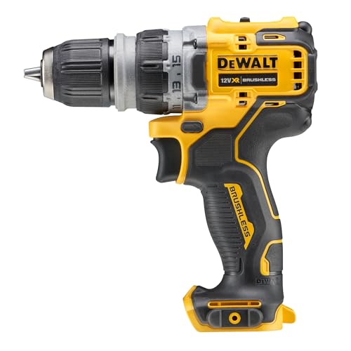 DEWALT DCD703NT-XJ - Destornillador 12V, 2 velocidades, Motor sin escobillas, 4 herramientas intercambiables, Incluye clip de cinturón de metal y caja TSTAK, No incluye batería ni cargador