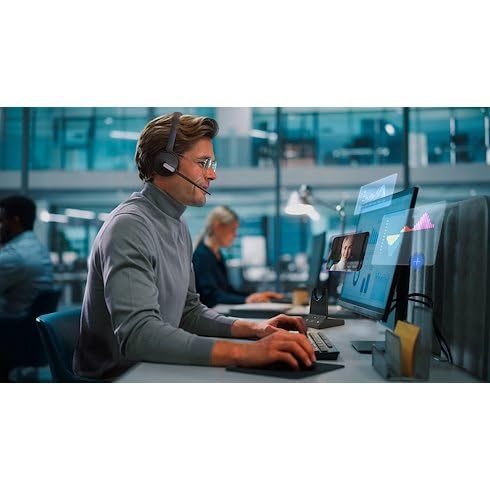 Yealink WH64 Mono Teams - Auriculares con estación Base, Ideal para Equipos de Microsoft, cómodo diseño de una Oreja, reducción de Ruido, Puerto USB
