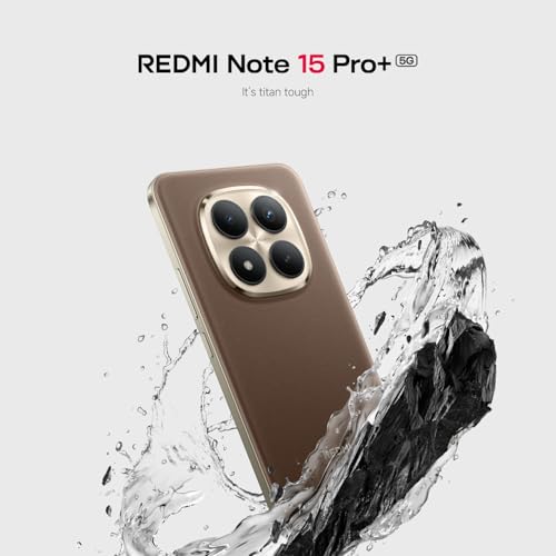 XIAOMI REDMI Note 15 Pro+ 5G - Smartphone de 12+512GB, Pantalla AMOLED 6,83" 1.5K AMOLED, Snapdragon 7s Gen 4, cámara de 200 MP, Hypercharge 100W, Cargador no Incluido, café Moca (Versión ES)