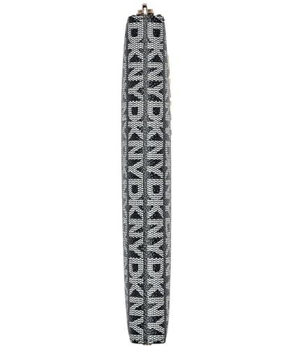 DKNY Avril Zip Around Wallet, Billfold Mujer'S, Logotipo Negro y Negro, Large