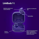 Sony LinkBuds Fit – Auriculares bluetooth True Wireless con Noise Cancelling - Cómodos todo el día, IPX4, Hi-Res Audio, Ambient Sound Mode, 21 h autonomía, conexión multipunto, iOS y Android - Violeta
