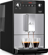 Melitta Purista F230-101, Cafetera Automática con Molinillo Silencioso, 15 Bares, Café en Grano, Limpieza Automática, Personalizable, Plata