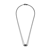 EMPORIO ARMANI Collar colgante para hombre en acero inoxidable con cierre de langosta, Gris Plata