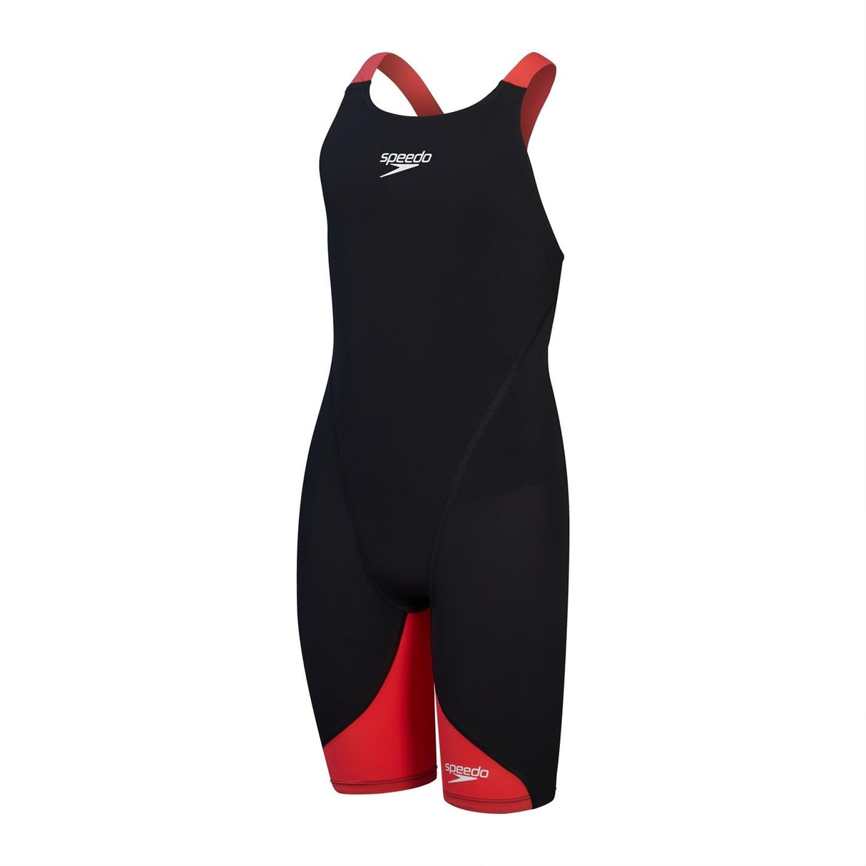 Speedo Fastskin Junior LZR Ignite Kneeskin Bañador, por Niñas, Negro/Rojo, 13-14 años