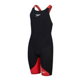 Speedo Fastskin Junior LZR Ignite Kneeskin Bañador, por Niñas, Negro/Rojo, 13-14 años