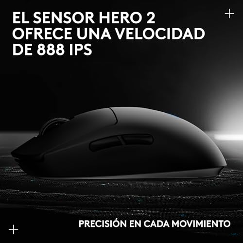Logitech G PRO 2 LIGHTSPEED,ratón inalámbrico para gaming, para diestros o zurdos con hasta 4 botones laterales magnéticos personalizables y conmutables,sensor de 44 000 DPI,carga USB-C, PC/Mac-Negro