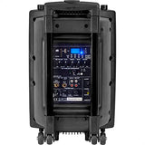 Ibiza - PORT10VHF-BT - Altavoz portátil 10"/500W MAX con 2 micrófonos (con cable y VHF), mando a distancia y cubierta protectora - Bluetooth, USB, SD - Duración de la batería de 5 a 7h - Speaker Box