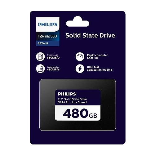 Philips SSD Interno de 2,5 Pulgadas SATA III 480GB Speed