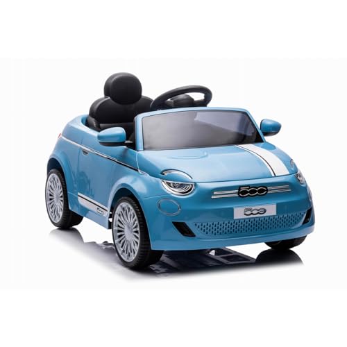 Tachan - Vehículo eléctrico Fiat 500 - De Color Azul - Batería 12v - Control Parental por R/C - +3 años (711T00852 CPA Toy Group)