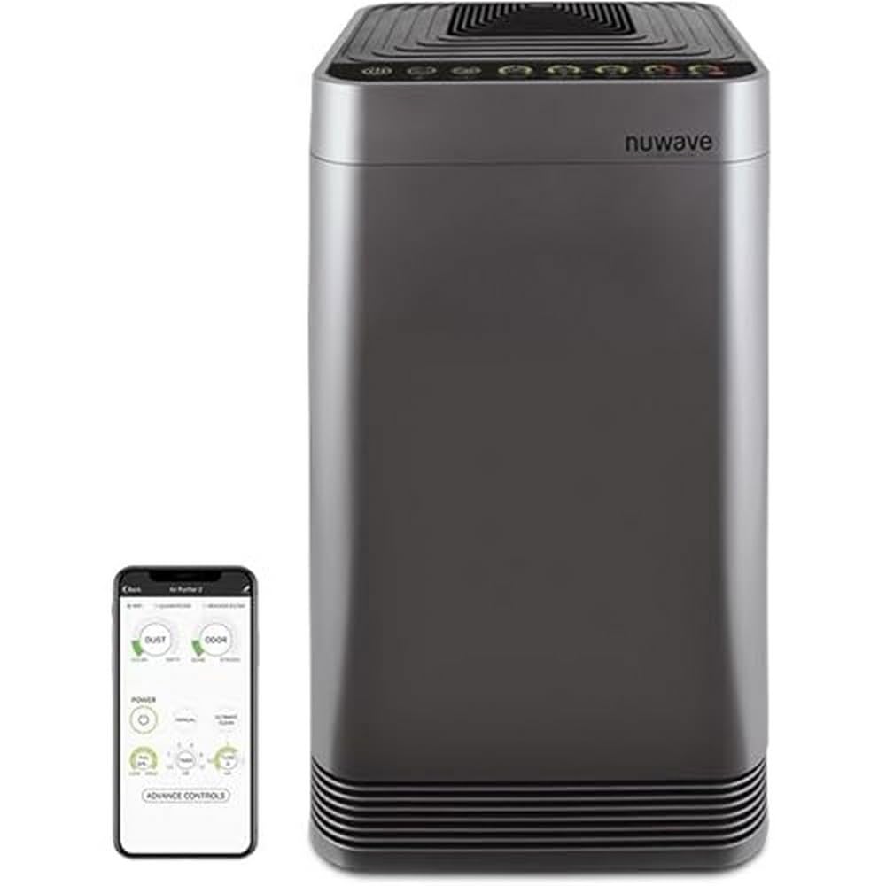 Purificador de Aire Nuwave OxyPure Zero Plus, Cubre hasta 298 m² de Habitación Grande con Motor de Alto Par de 105W, Captura el 99,99% de Partículas, Polvo, Olores, Modo de Sueño para el Dormitorio
