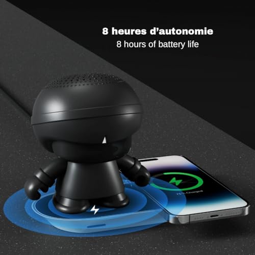 Xoopar Altavoz Bluetooth Portátil de Plástico Reciclado- Xboy-R Negro. Altavoz Portátil con Luz LED - Potente Sonido 360° - Función NFC.