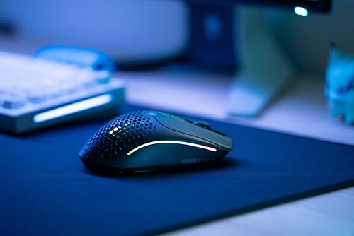 Glorious Gaming Model I 2 Wireless Ratón gaming inalámbrico - Híbrido 2,4 GHz y Bluetooth, superligero, 9 botones (2 intercambiables), RGB, gran batería, MMO/MOBA/FPS, reposapulgares lateral - Negro
