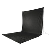 Hama Telón de Fondo fotográfico de 2,95 x 6 m (Fondo Plegable para Estudio fotográfico, 100% algodón, Pantalla Negra, Fondo para fotografía, vídeo y televisión), Color Negro