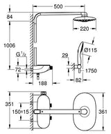 Grohe Rainshower SmartControl 360 DUO - Sistema de ducha con termostato incorporado (Ref. 26250000)