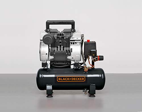 Black+Decker B2BB104BND359 - Compresor silencioso BD 100/6-ST - Ideal para usar dentro y alrededor de la casa, fácil de llevar, muy silencioso