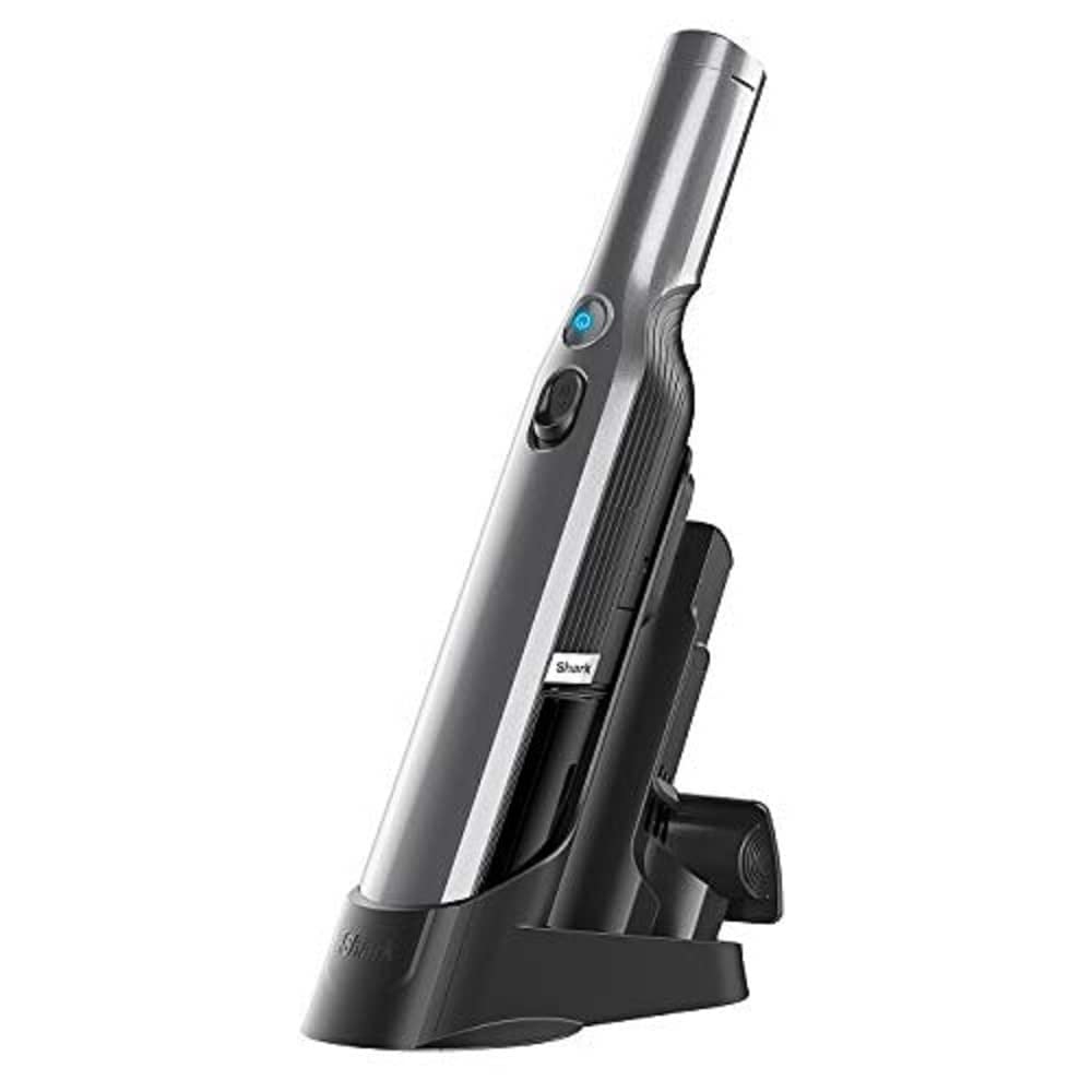 Shark WandVac 1.0 Aspiradora de mano sin cable, pequeña, ligera, gran capacidad de succión, boquilla estrecha y cepillo para polvo, cepillo multisuperficie, base de carga, gris, WV200EU