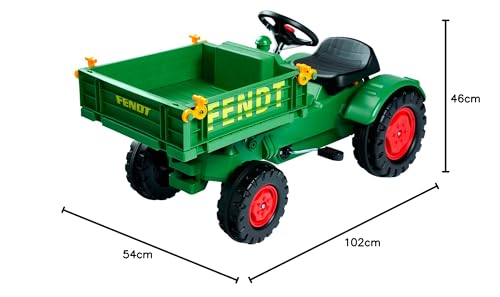 Big Fendt - Tractor Infantil con Cadena de precisión, Asiento Ajustable en 3 Posiciones, hasta 50 kg, Licencia de Fendt, para niños a Partir de 3 años, Verde, Amarillo, Negro y Rojo