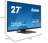 iiyama T2752MSC-B1 27" Bonded PCAP 10P Táctil, 1920x1080, Panel IPS, Flat Bezel Free Glass Front, HDMI, Displayport, 360cd/m² ( Táctil), USB Hub 2x 3.2, Altavoces