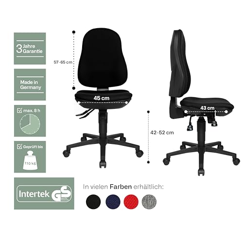 Topstar - Silla de Escritorio de Oficina, de Plumas, Color Negro y Dorado