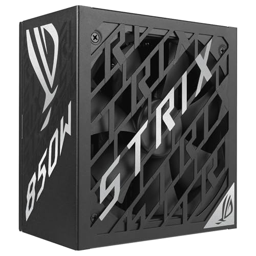 ASUS ROG Strix 850W Platinum - Fuente de alimentación Totalmente Modular, 80 Plus Platinum, ATX 3.1, GAN MOSFET, GPU-First Intelligent Voltage Stabilizer, 10 años de Cobertura