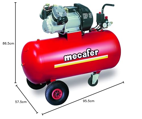 Mecafer 425186 - Compresor 100 L 3 hp V Coaxial