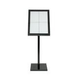 SECURIT - Porta folletos Exterior con Iluminación LED "Black Star" - Con Marco A2 + Poste + Base + Cable de 5 m + Mando a Distancia - En Acero - Restaurante, Cafetería, Bar - Negro