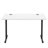 Amazon Basics - Escritorio simple para oficina en casa, escritorio para PC, parte superior blanca y marco negro, rectangular, fácil de montar, 120 x 60 x 73,6 cm