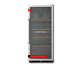 Corberó - Vinoteca CFKWC91SWDZ | 200L | 91 Botellas | Estático Con Ventilador | Doble Zona | Nevera para vino con Luz LED | 4 Estantes de Madera | 45Db | Negro Puerta Cristal