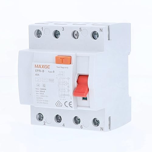 AS - Schwabe 61880 - Disyuntor de circuito RCD RCCB (40 A, 30 mA, 3 pines, 4TE)