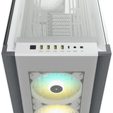 Corsair iCUE 7000X RGB Chasis para PC Inteligente ATX Full-Tower, Tres Paneles de Cristal Templado, Cuatro Ventiladores RGB de 140 mm Incluidos, Espacioso Interior, Blanco