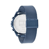 Tommy Hilfiger Reloj Analógico de Cuarzo Multifunción para Hombre con Correa de Malla de Acero Inoxidable Azul - 1710648