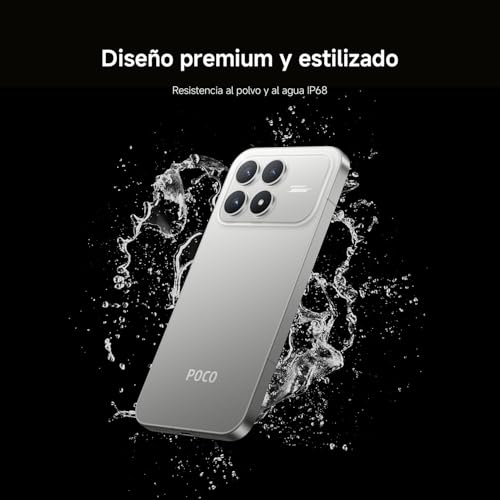XIAOMI POCO F8 Pro - Smartphone de 12+512GB, Triple cámara de 50MP con OIS, Pantalla AMOLED de 6,59” 120Hz, Snapdragon 8 Elite, Hypercharge 100W, Cargador no Incluido, Azul (Versión ES)