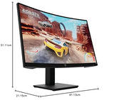 HP X27qc – Monitor Gaming de 27" Quad HD (2560 x 1440 a 165Hz, VA, Curvatura 1500R, 16:9, 1ms, HDMI, Low Blue Light, Antirreflectante, AMD Freesync Premium, Compatible con Consolas) Negro