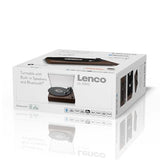 Lenco Tocadiscos LS-15WD – Recepción y transmisión Bluetooth®, 2 altavoces integrados, pastillas AT3600L, transmisión por correa, parada automática, 33/45 rpm, AUX y RCA, marrón