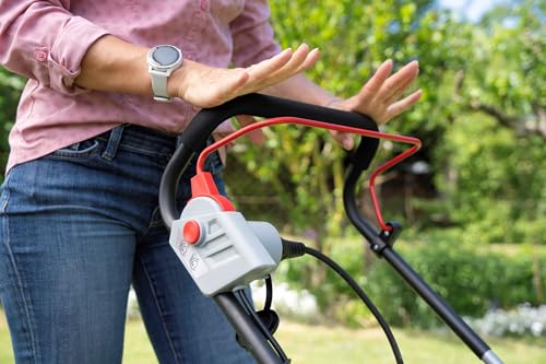 IKRA cortacésped eléctrico IERM 1638-1, 1600W, 5 Posiciones de Ajuste de Altura de Corte 30-75mm, Ancho de Corte 38cm