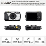 RICOH Cámara Digital Industrial Resistente G900 SE II con Carcasa Resistente al Agua, Polvo, Golpes y Productos químicos, función Webcam, cámara memo y Funciones de Seguridad de contraseña