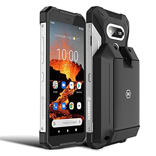 Hammer H Explorer Pro Plata, 5,7" IPS Military Standard Outdoor Smartphone, 5000 mAh Batería, 48 MP Cámara, eSIM + Batería Externa - Hammer Explorer, Hammer Explorer Pro Set