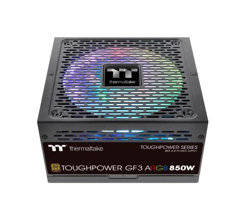 Thermaltake Toughpower GF 3 ARGB 850W | PC ATX 3.0 Power Supply | PCIe Gen 5.0 | 80-Plus-Gold | Fully Modular | Quiet 140 Fan | EU Certified | Black