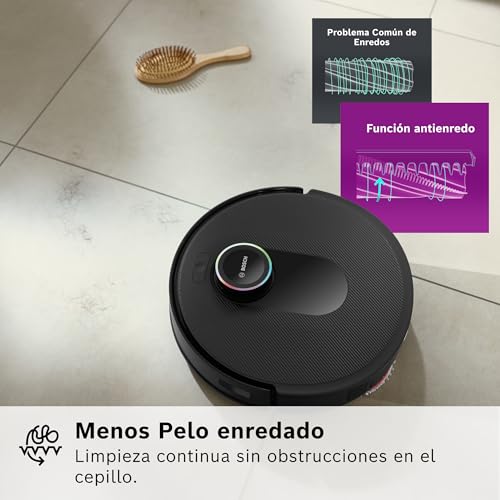 Bosch - Robot Spotless MAX CAM, BCRDW3BX, aspira y friega, Potencia 11.000 Pa, Almohadillas giratorias, estación Seca-húmeda, Visión Inteligente por luz estructurada, Cámara, Home Connect App, Negro