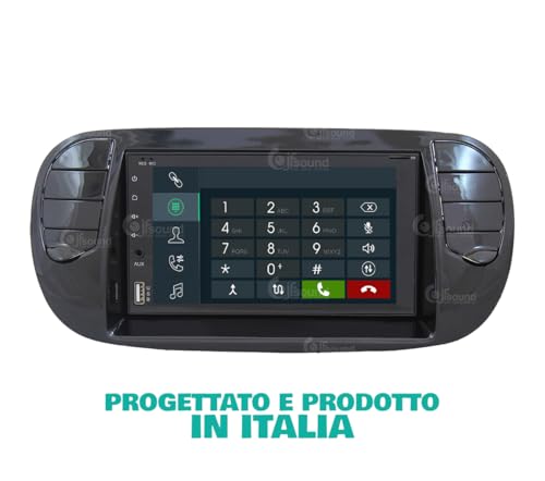 Radio de Coche para Fiat 500 Negro Brillante GPS Bluetooth WiFi USB Dab+ Touchscreen 6.2" 8core Carplay AndroidAuto