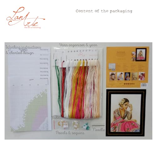 LANARTE Kits De Punto De Cruz Contado Completo Arte De Pared DIY RECUERDO TRADICIONAL Set Manualidades Adultos Set Decoracion Salon Creativo Regalo ca. 35 x 45 cm Cross Stitch Embroidery