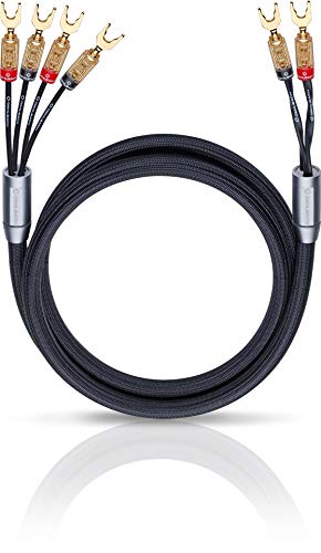 OEHLBACH XXL Fusion Four 350 - Juego de Cables para Altavoces (2 Cables de 3,5 m, 2 Conectores de 3,5 m), Color Negro
