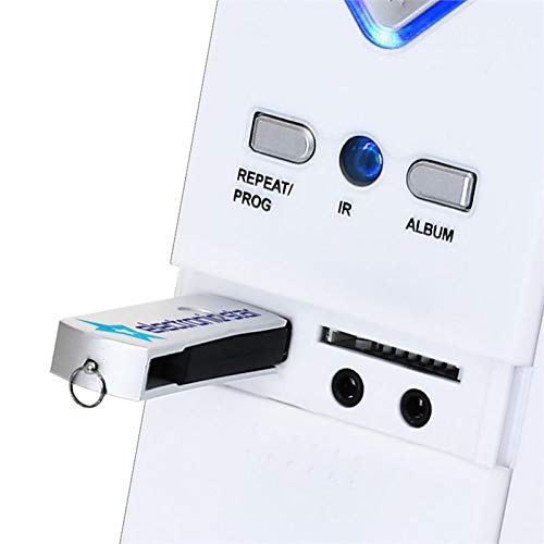 OneConcept V-12 Cadena musica plana estéreo, reproductor CD MP3 , reloj despertador ( puerto USB SD AUX, Radio FM/AM) Blanco