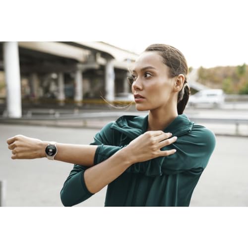 HAMA | Smartwatch 8900 (Reloj Inteligente, con GPS, Pantalla Tactil Amoled, Reloj Deportivo, Permite Hacer Llamadas en Manos Libres) Color Plata y Beige.