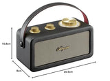 Sangean RA-101 Black Gold. Diseño Retro de Madera y Piel sintética. Bluetooth 5.0. Autonomía 19 Horas con una Carga Completa. AUX-in para Fuentes de Audio externas.