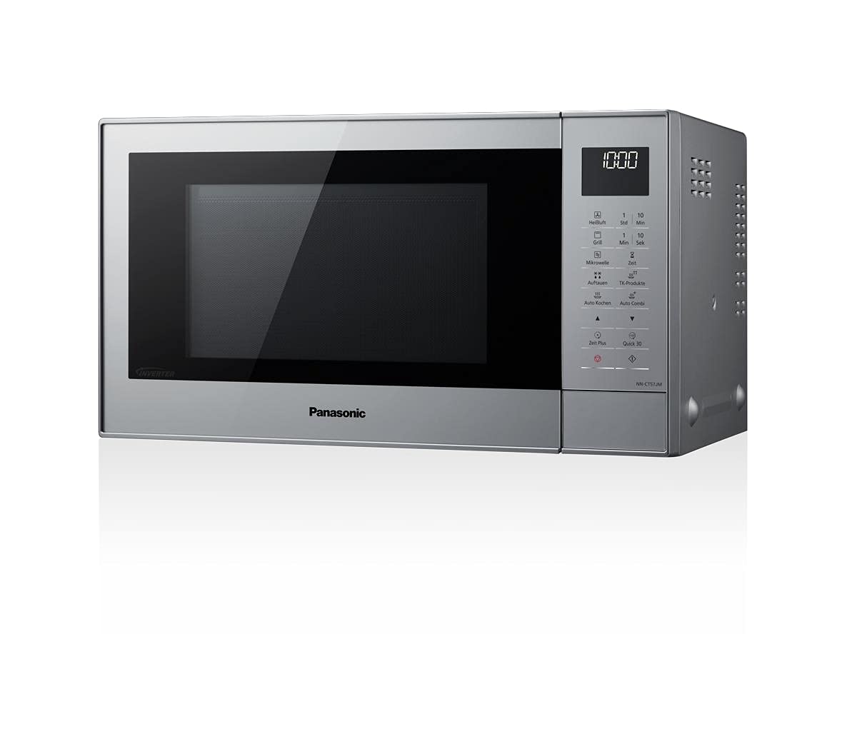 Panasonic NN-CT57JMGPG - Microondas (1000 W, con parrilla y aire caliente, microondas inversor, 27 litros, baja profundidad), color plateado