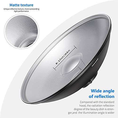 NEEWER Reflector de Montaje Bowens de Metal de 55 cm con difusor Blanco, Rejilla de Panal para luz de Video estroboscópica Compatible con Godox AD600 NEEWER CB60 Q4 Vision 4 S101 Series, NK-NARC22