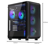 ENDORFY Arx 500 ARGB, Caja PC ATX, 4x140-mm-ARGB-Lüfter im Lieferumfang enthalten, Seitenwand aus gehärtetem Glas, hohe Kompatibilität mit Verschiedenen PC-Komponenten, EY2A011